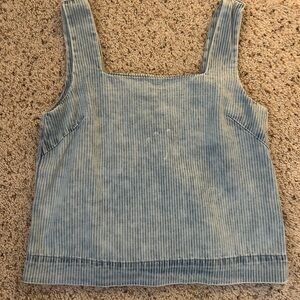 Denim square neck tank